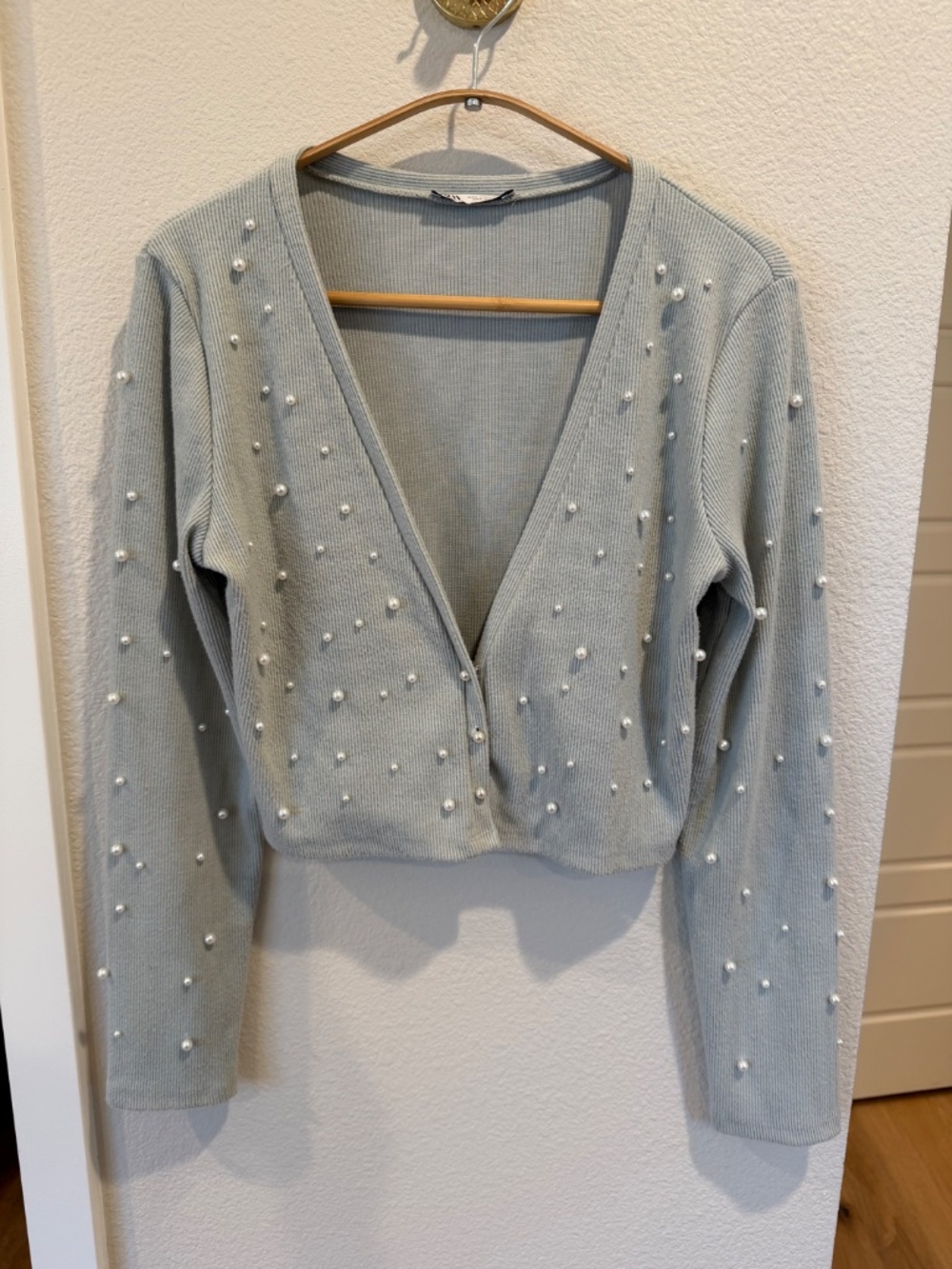 Zara Cardigan with pearls on front